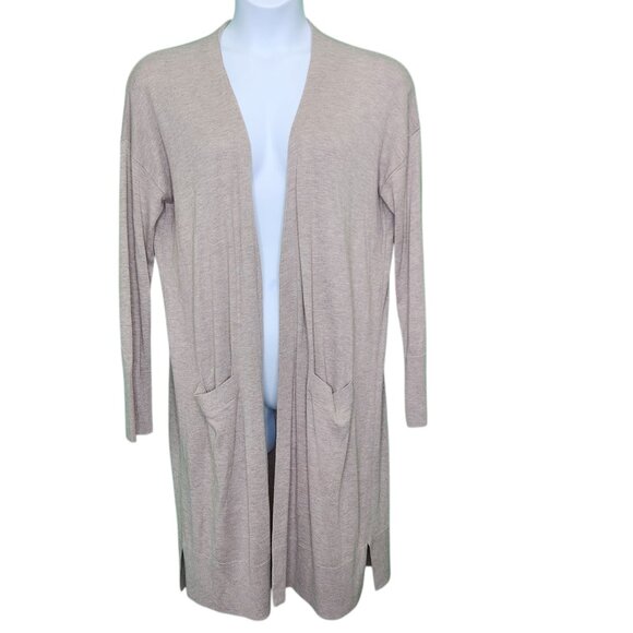 Halogen Cashmere Kissed Open Front Cardigan Womens XXL 2XL Tan Sweater Boho O06X - Picture 1 of 6